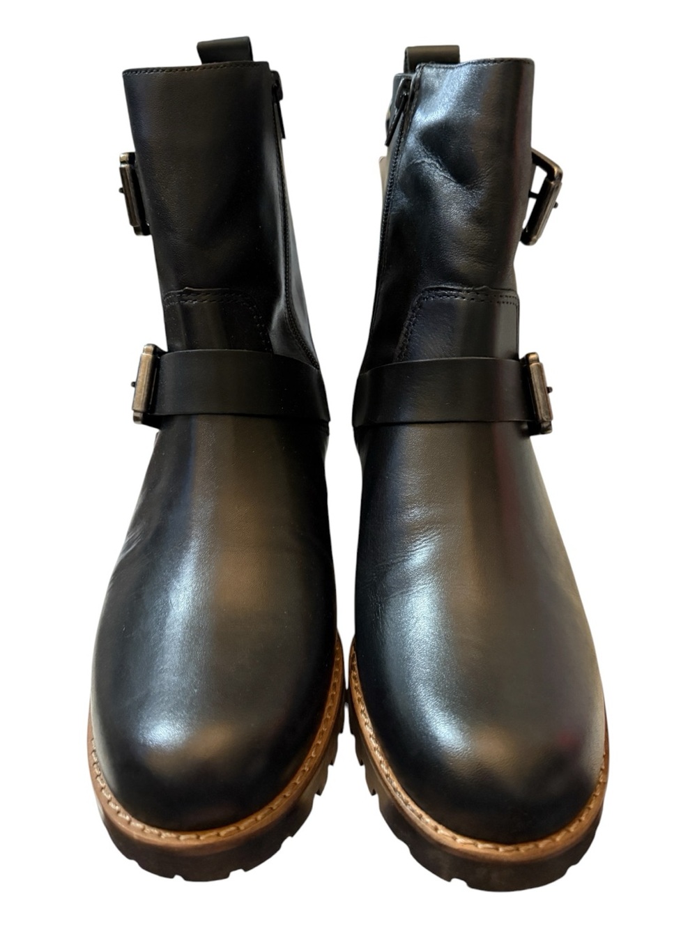 David Tate Palmer Black Leather Buckle Ankle Boots Women’s Size 8 NWOB